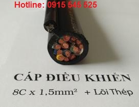 Cáp điều khiển cầu trục 8Cx1.5mm2 + Lõi thép chịu lực